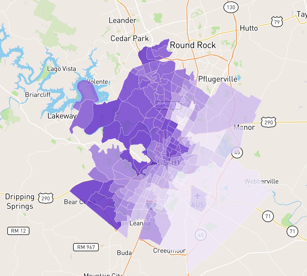 Neighborhood Scout school scores map